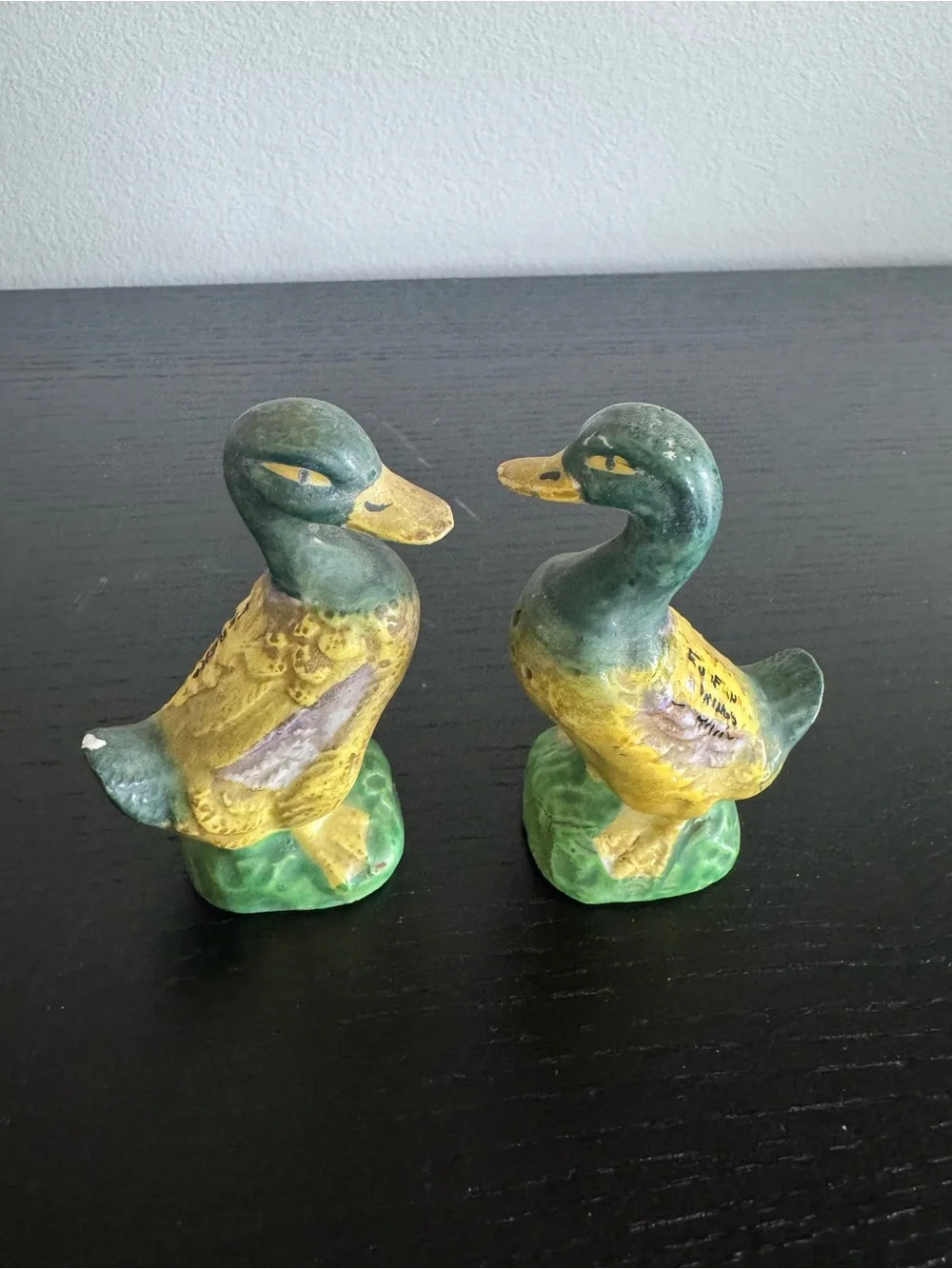 Vintage Mid-Century Hand-Painted Ceramic Mallard Duck Salt Pepper Shakers Japan